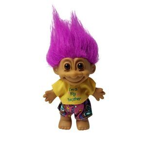 Vintage Russ Troll Doll "I'm A Big Brother" Purple Hair Retro #18434 90s Toy